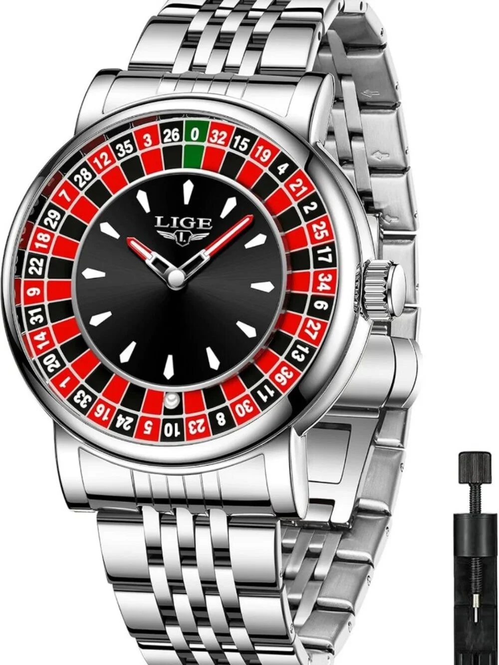 Waterproof Business Dress Quartz Watches for Men | Stylish Roulette Wheel Design